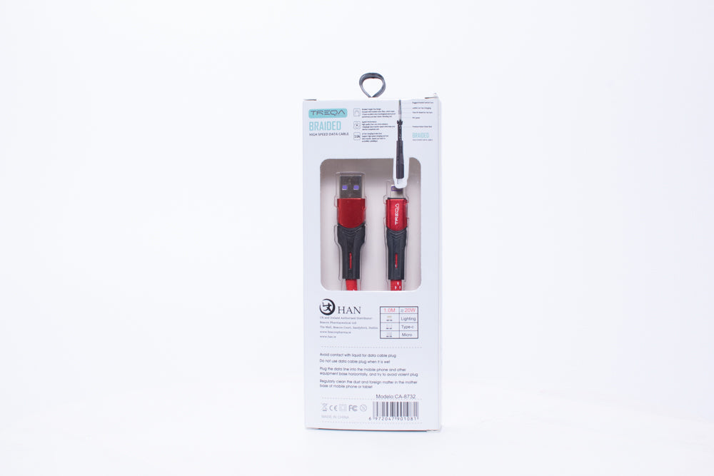 Durable Woven Braid Fast Charging Cable 2M