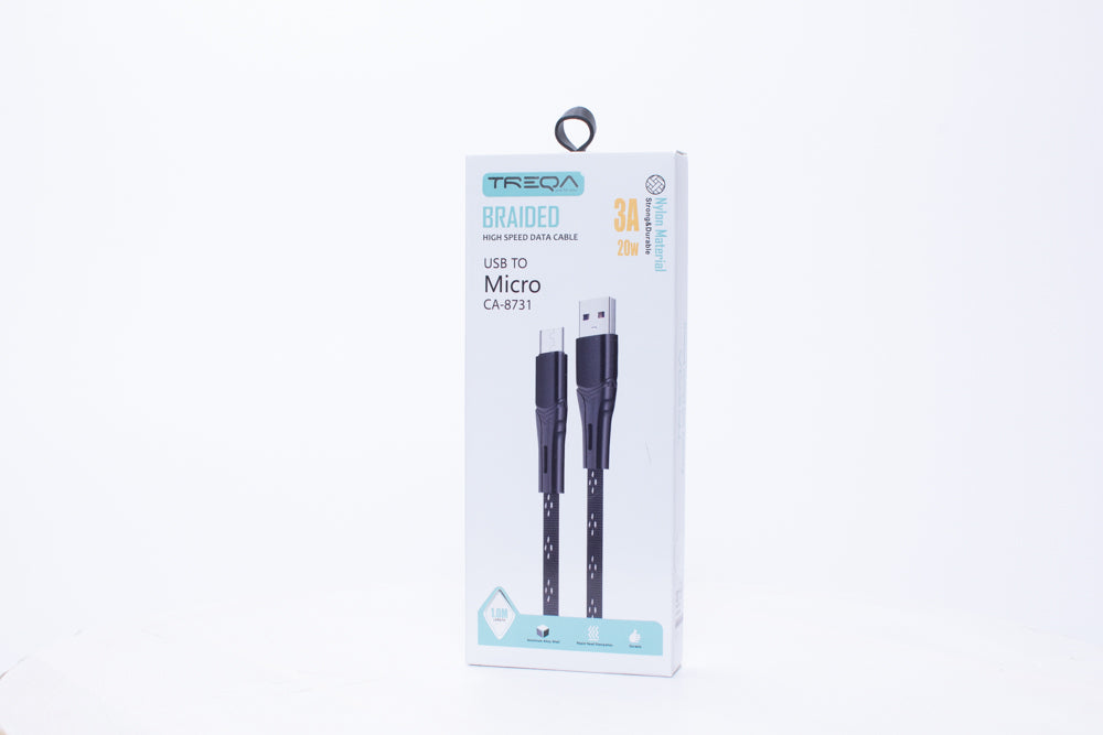 Durable Woven Braid Fast Charging Cable 1M
