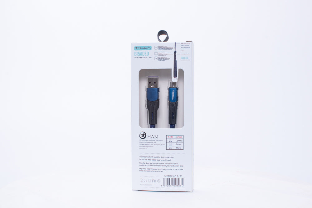 Durable Woven Braid Fast Charging Cable 2M