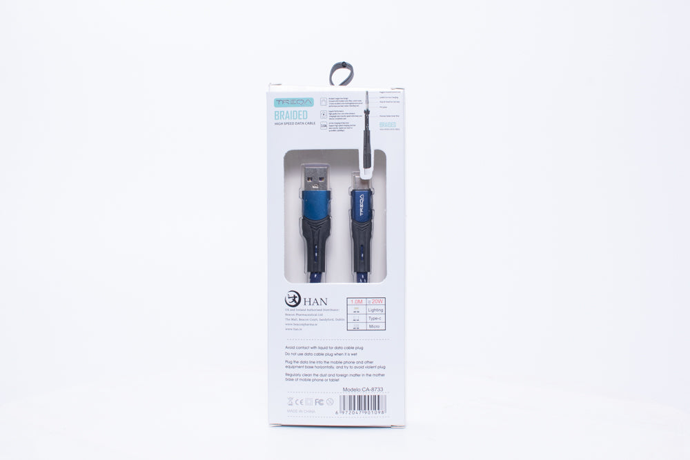 Durable Woven Braid Fast Charging Cable 2M