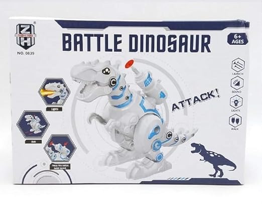 Battle Dinosaur with Launch Bullets, Sound, Light and Walking Dino
