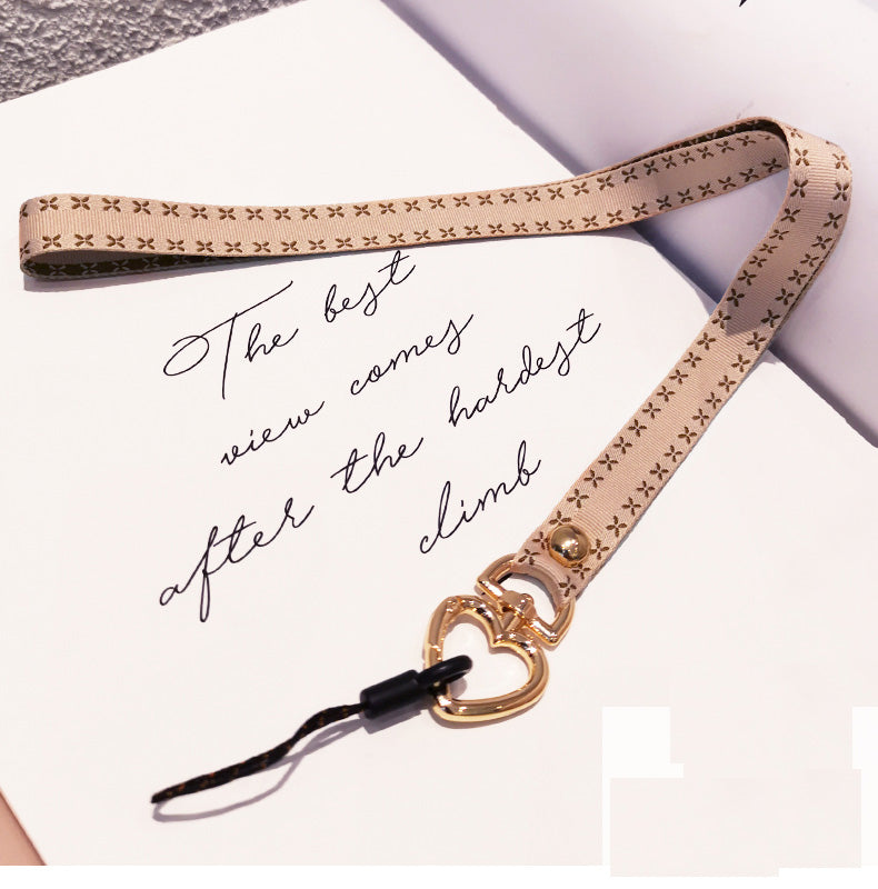 Mobile Phone Lanyard/Neck Chain with Heart Shape Metal Clasp Detachable Buckle