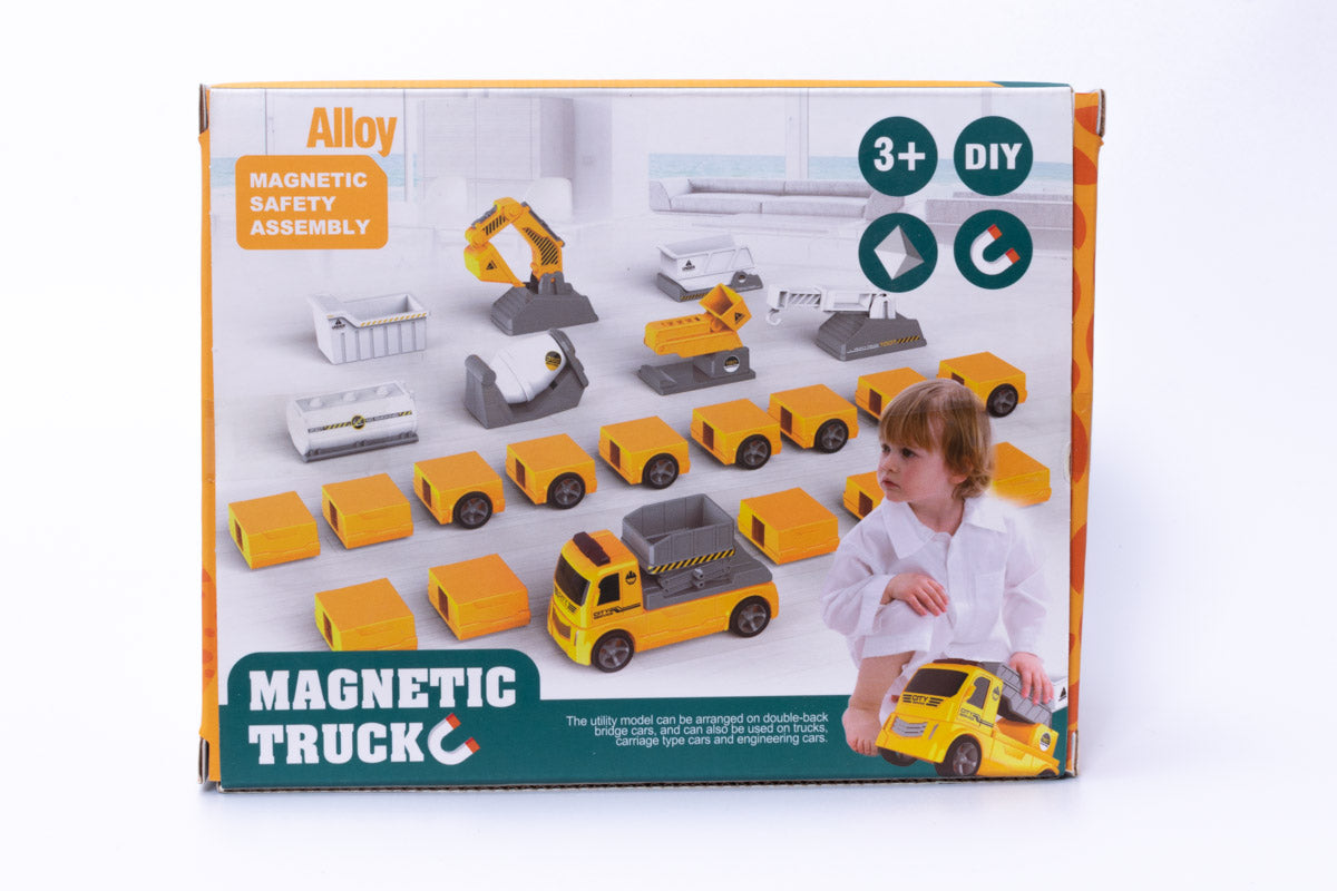 Magnetic DIY Crane Construction Truck