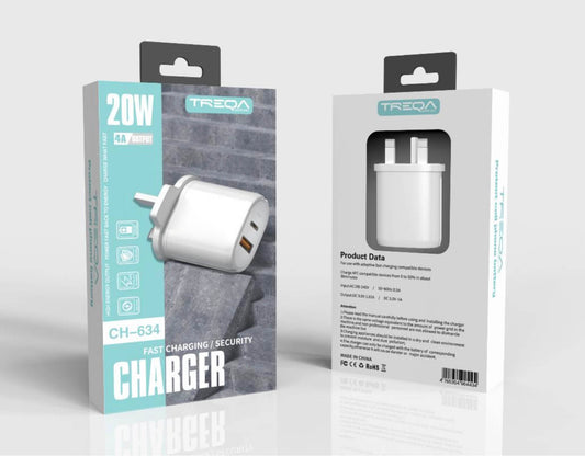 20W Dual Port PD 20W+QC3.0 Charger