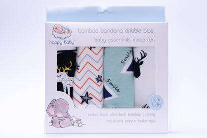 Happy Baby® Boy Bamboo Dribble Bibs 4pack