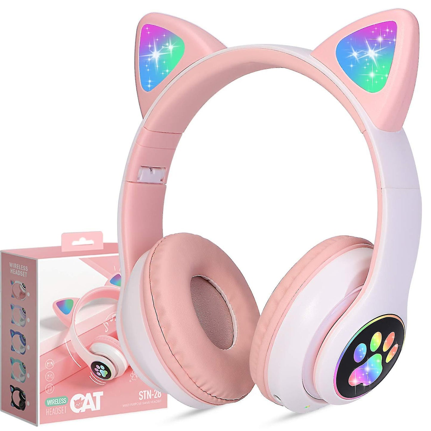 Wireless Headphone with LED Cat Ear