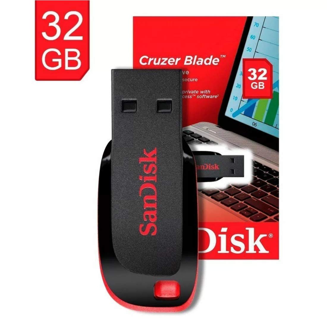 SanDisk 8GB 16GB 32GB BLADE USB 2.0 Pendrive Flash Drive