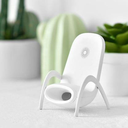 Portable Mini Chair Wireless Charger Stand with Musical Speaker Function