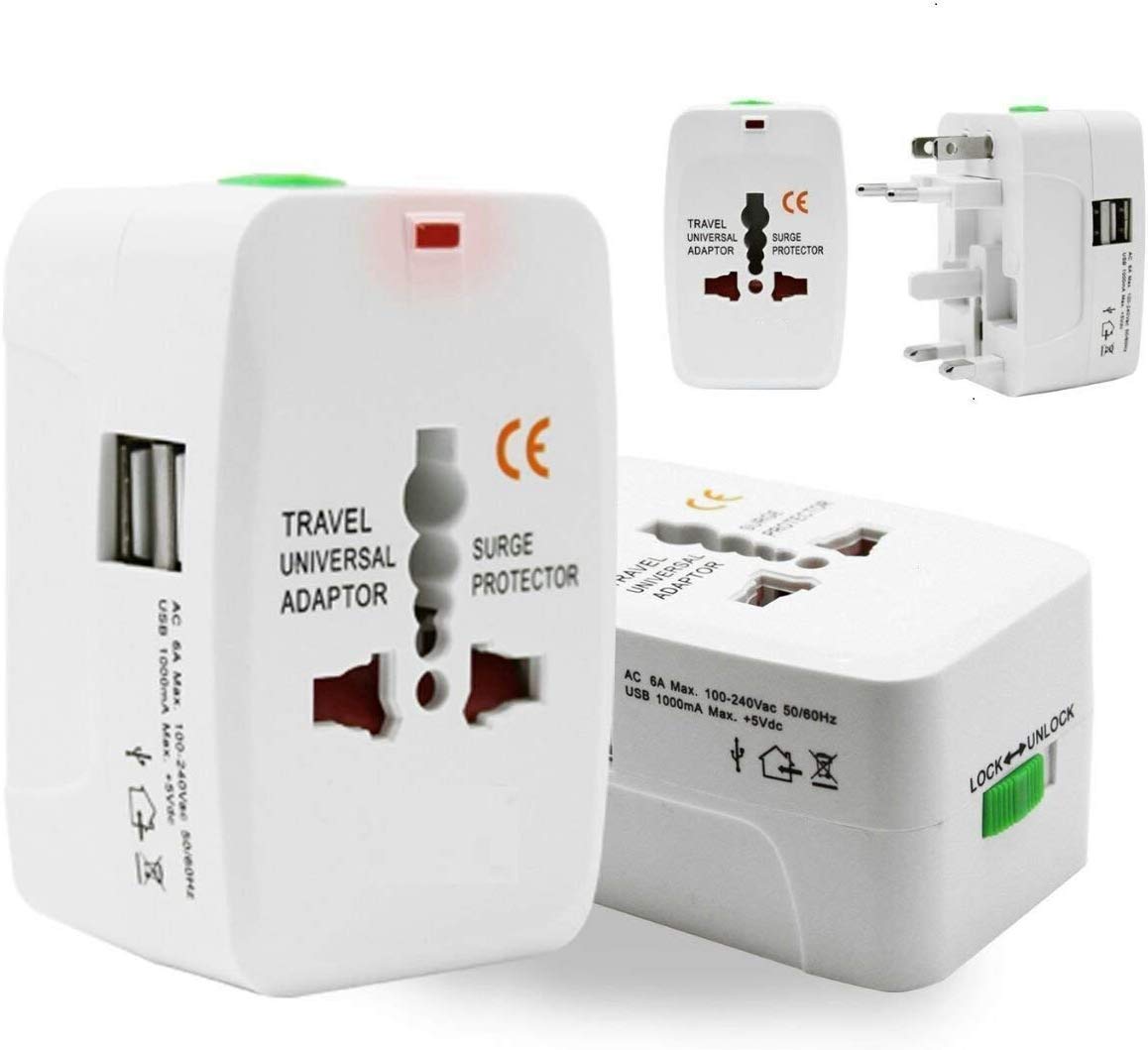 All in 1 Universal Travel Adapter with Built in USB Charger Ports 