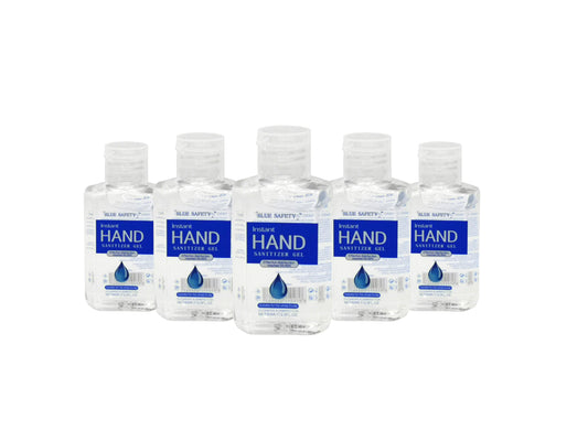 Blue Safety Hand Sanitizer Gel 60ml Clear Bottle (Bulk 24pcs)