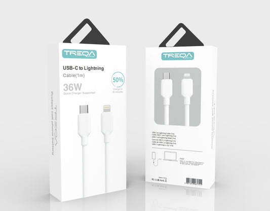 36W Super Fast Type-C to Lightning Charging Cable 1M