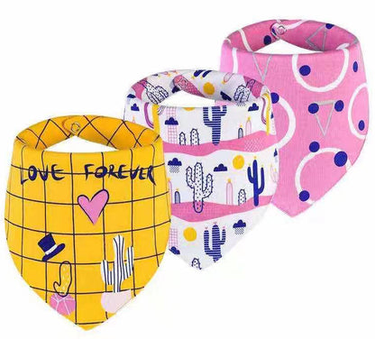 Happy Baby Girl Bamboo Bandana Baby Bibs-3pack