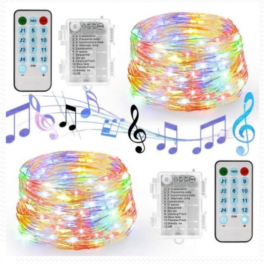 LED 10M 8 Function (Music Control) Copper Wire String Lights