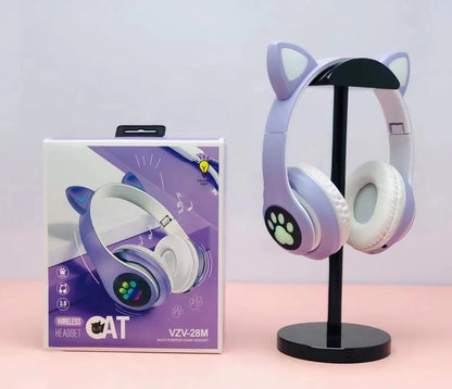 Wireless Headphone with LED Cat Ear