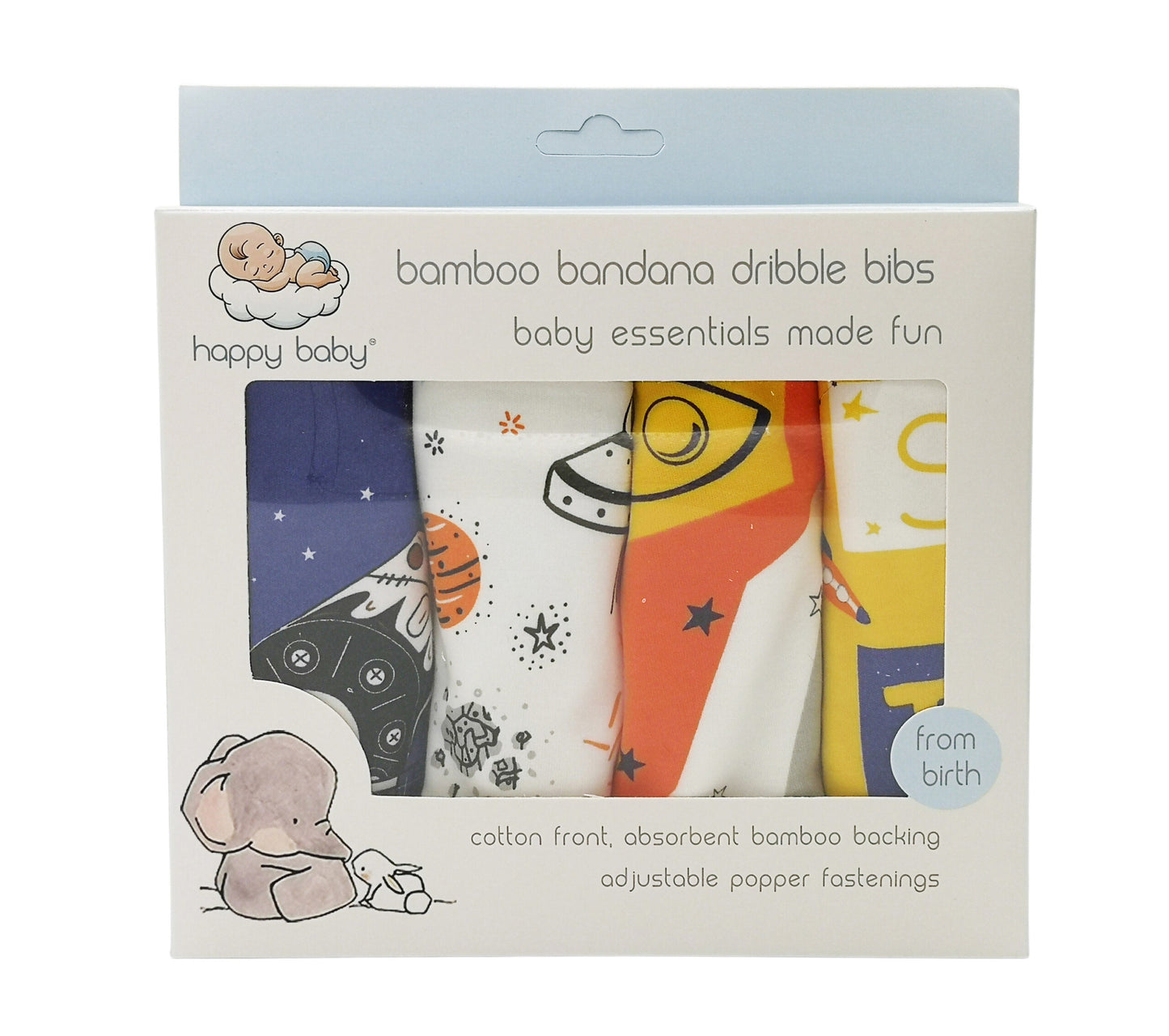 Happy Baby® Boy Bamboo Dribble Bibs 4pack