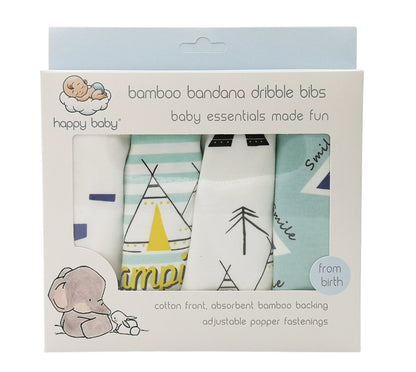 Happy Baby® Boy Bamboo Dribble Bibs 4pack