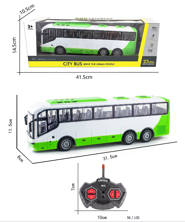 Remote Control Bus with Light 1:30 Scale