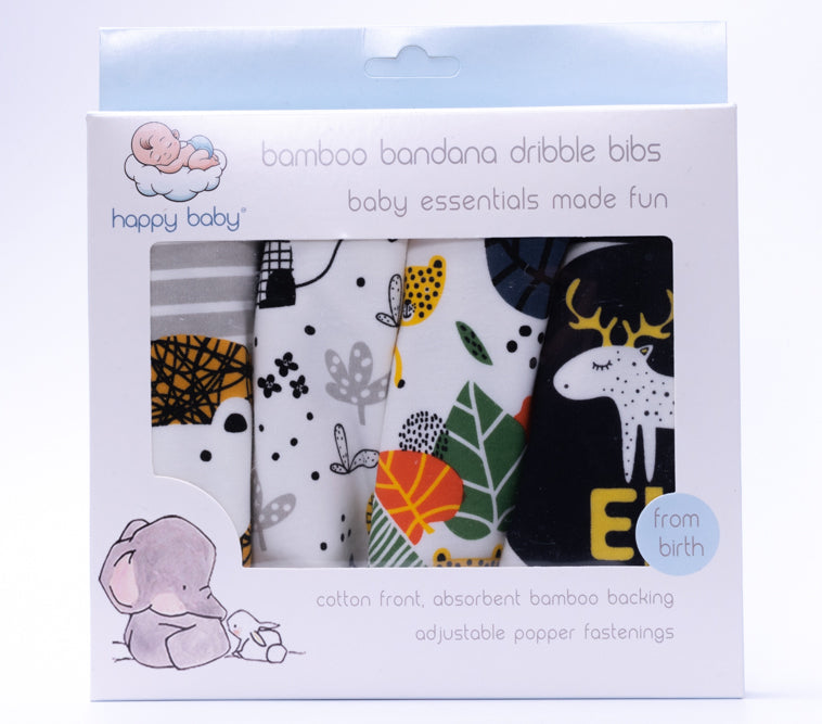 Happy Baby® Boy Bamboo Dribble Bibs 4pack