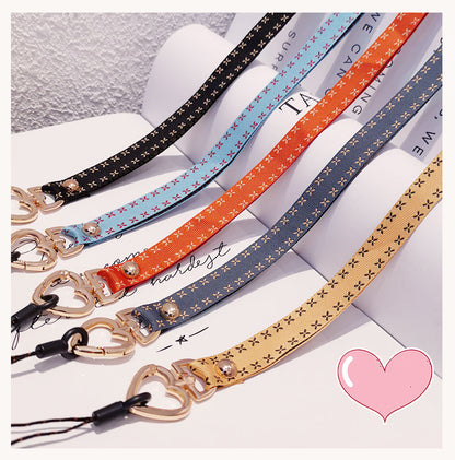 Mobile Phone Lanyard/Neck Chain with Heart Shape Metal Clasp Detachable Buckle