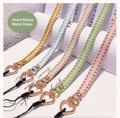 Mobile Phone Lanyard/Neck Chain with Heart Shape Metal Clasp Detachable Buckle