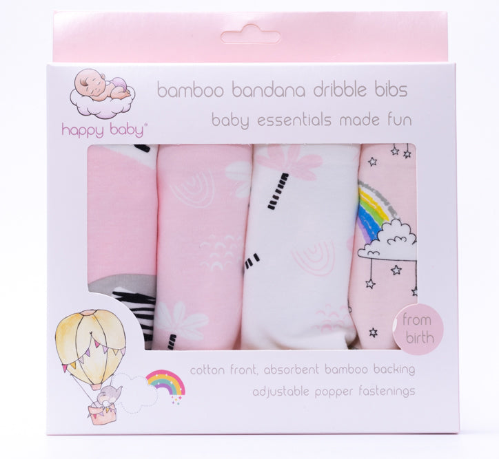 Happy Baby® Girl Bamboo Dribble Bibs 4pack