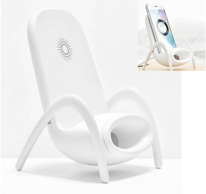 Portable Mini Chair Wireless Charger Stand with Musical Speaker Function