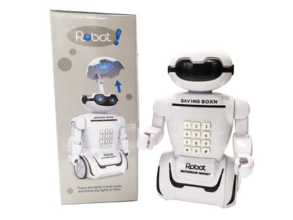 Robot Piggy Bank with Desk Lamp