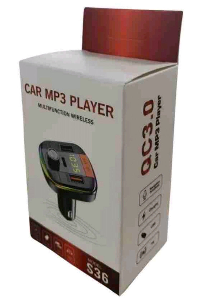 Car Mp3 Player Bluetooth 5.0 FM Transmitter with Dual USB Charging Support