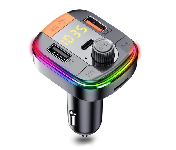 Car Mp3 Player Bluetooth 5.0 FM Transmitter with Dual USB Charging Support