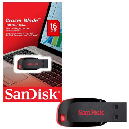 SanDisk 8GB 16GB 32GB BLADE USB 2.0 Pendrive Flash Drive