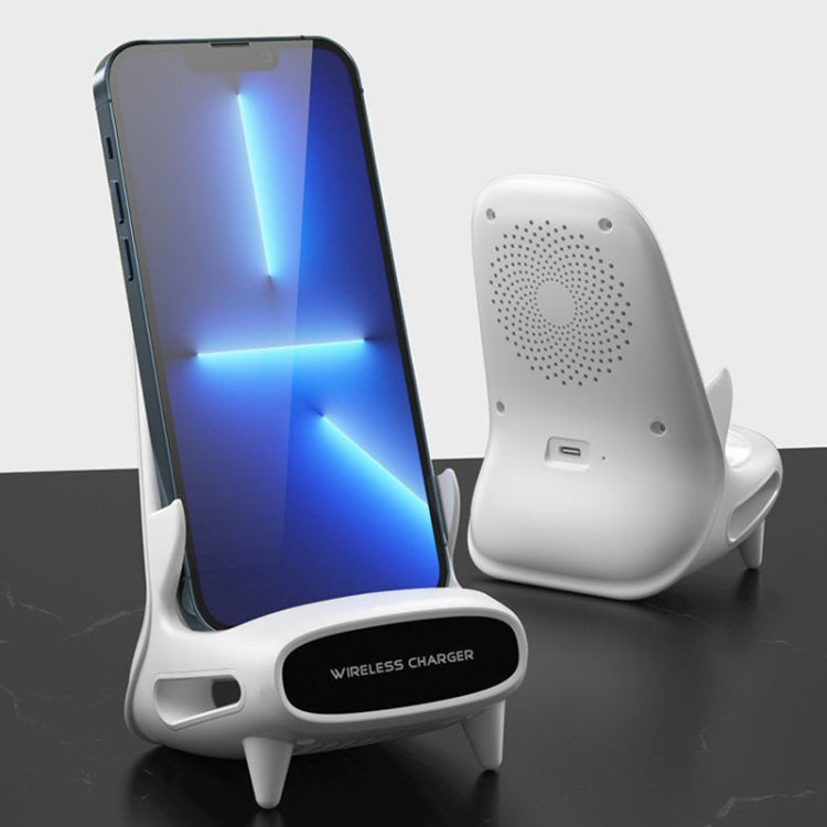 Portable Mini Chair Wireless Charger Stand with Musical Speaker Function