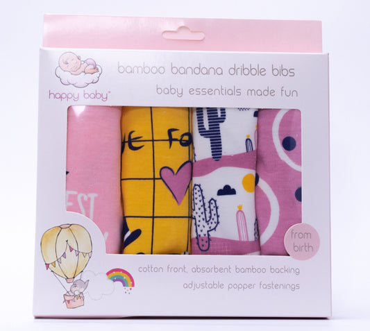 Happy Baby® Girl Bamboo Dribble Bibs 4pack