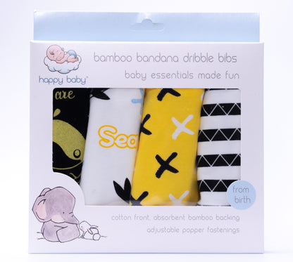 Happy Baby® Boy Bamboo Dribble Bibs 4pack