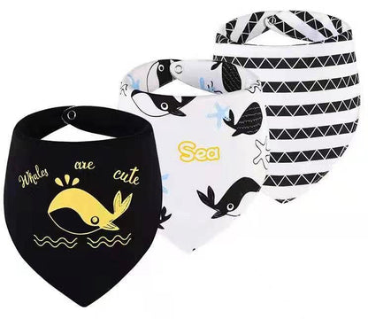 Happy Baby Boy Bamboo Bandana Baby Bibs-3pack