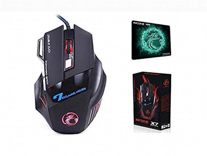 X7 2400 DPI LED Optical 7D USB Wired Gaming Mouse