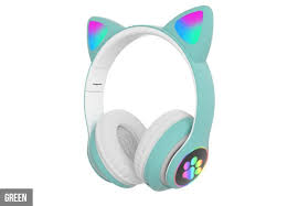 Wireless Headphone with LED Cat Ear